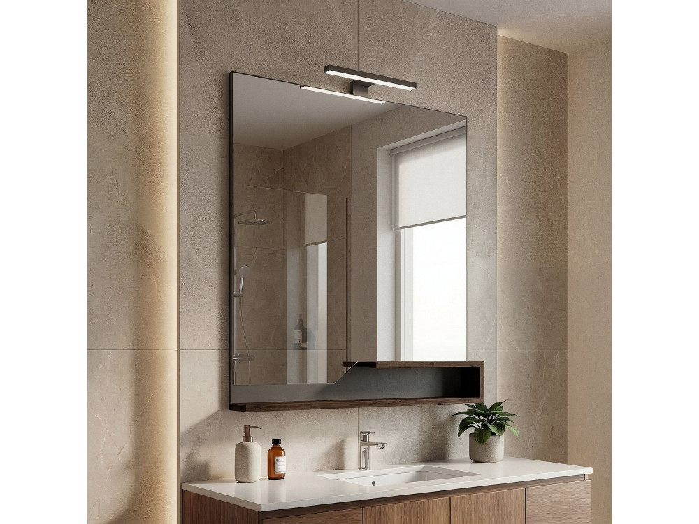 Espelho decorativo em madeira «Galia 80» - 60 x 14 x 100 cm - Nogueira escura
