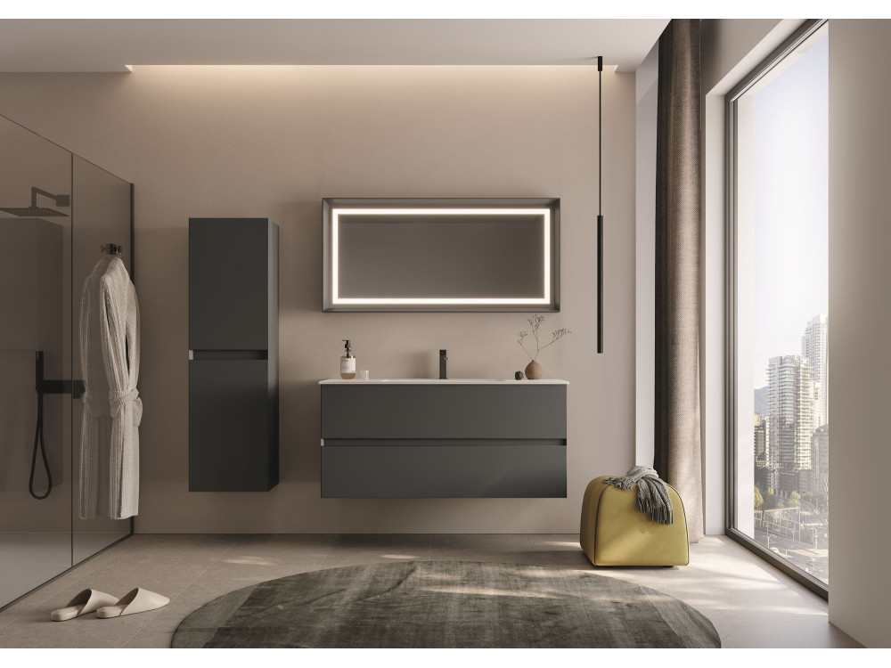 Armário de casa de banho «Nest 40 v2» - 40 x 32 x 138 cm - Antracite mate