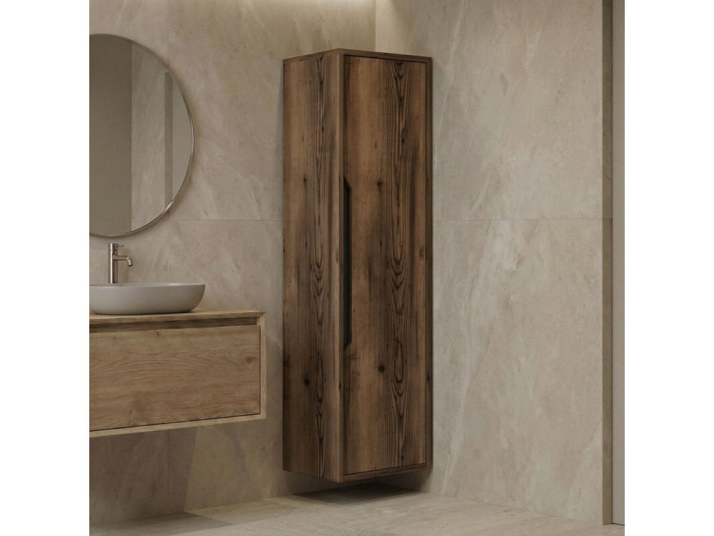 Armário de casa de banho «Galia 40» - 40 x 30 x 138 cm - Nogueira Escura