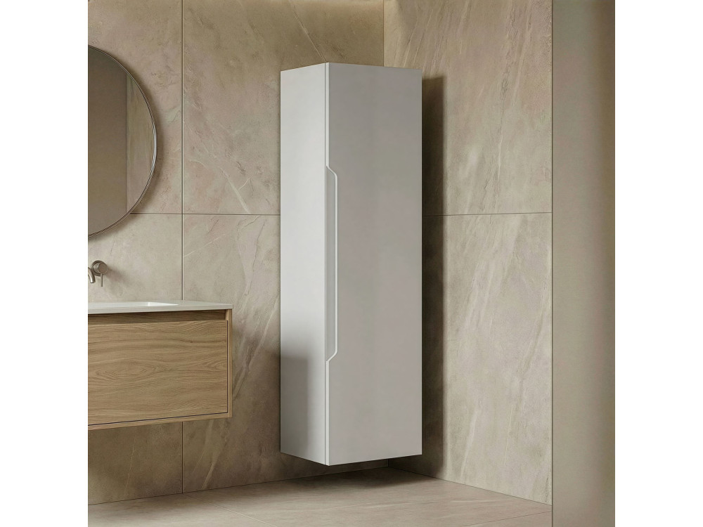 Armário de casa de banho «Messina 40» - 40 x 32 x 138 cm - Branco mate