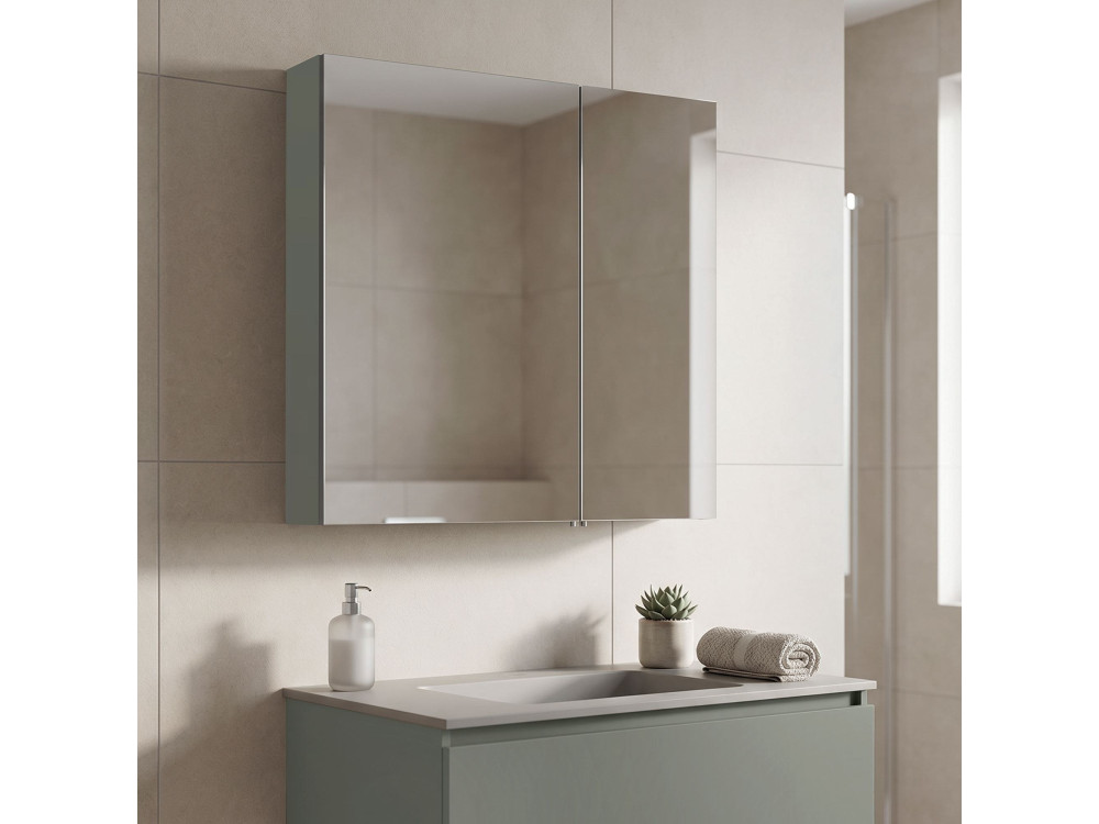 Armário de casa de banho «Bari 60» - 60 x 16 x 66 cm - Verde mate
