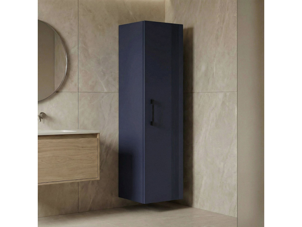 Armário de casa de banho «Bari 40» - 40 x 32 x 138 cm - Azul-marinho mate
