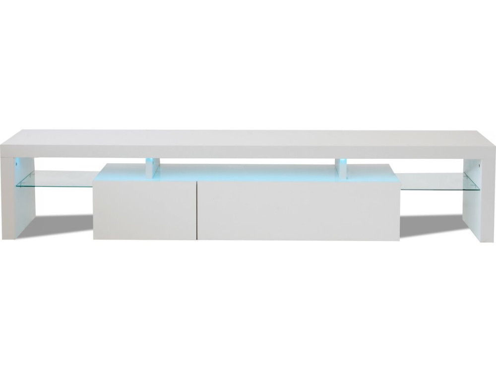 Móvel TV LED lacado "Tina" - 187,5 x 34 x 38 cm - Branco
