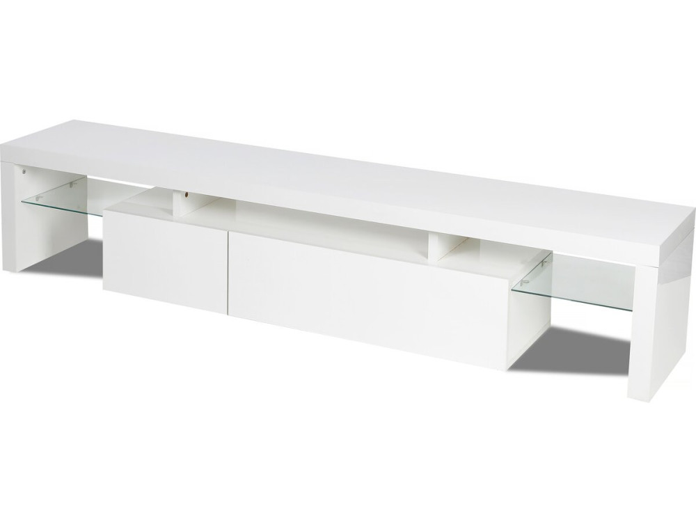 Móvel TV LED lacado "Tina" - 187,5 x 34 x 38 cm - Branco