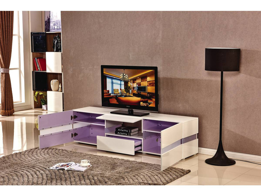 Móvel TV LED “Vida’ – 177 x 39 x 45 cm – Lacado branco