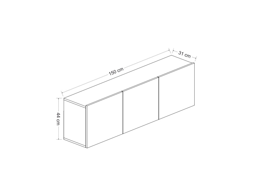 Suporte de TV em madeira "White" - 150 x 31 x 44 cm - Branco