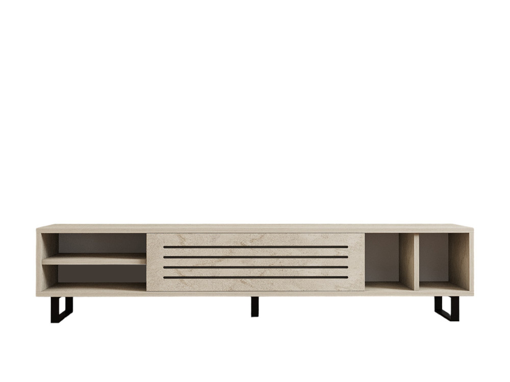 Mesa de TV em madeira "Safir" - 160 x 40 x 35 cm - Travertino