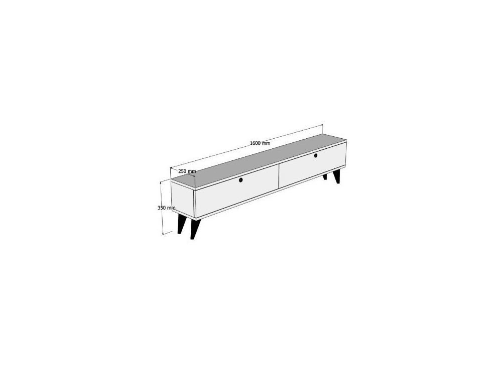Suporte para televisor em madeira "Parlak" - 160 x 25 x 40 cm - Bege