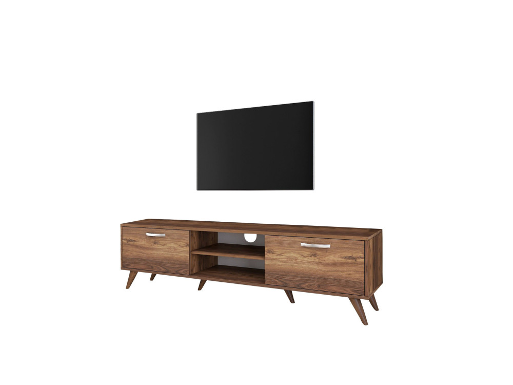 Suporte de TV em madeira "Atik" - 180 x 35 x 48 cm - Castanho