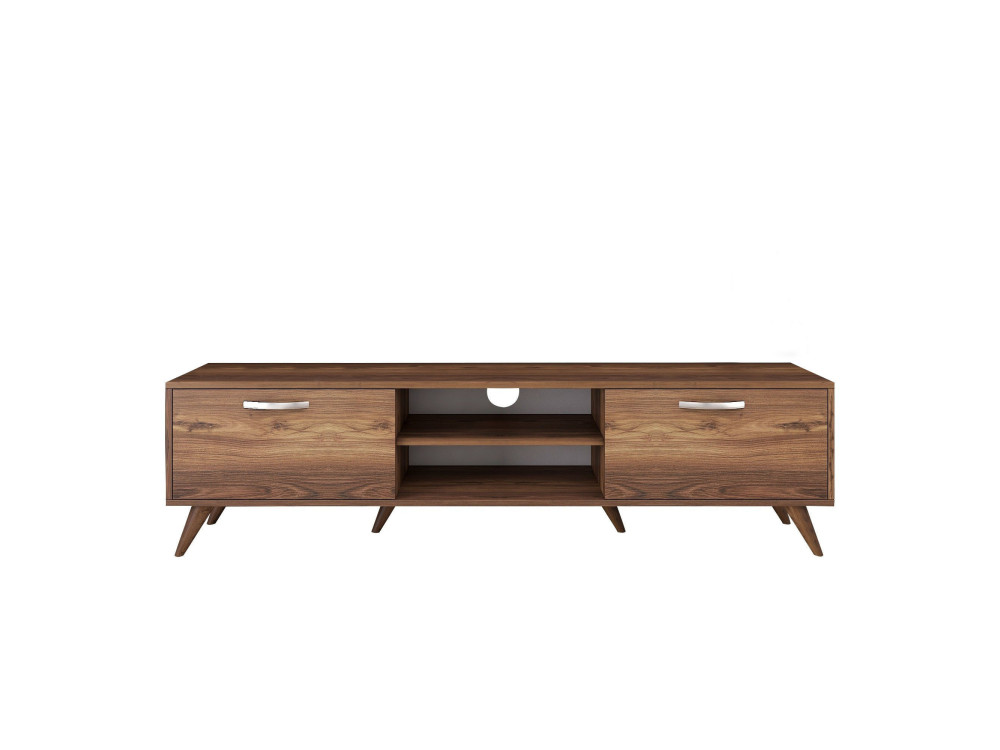 Suporte de TV em madeira "Atik" - 180 x 35 x 48 cm - Castanho