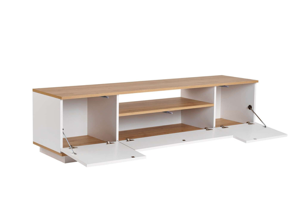 Suporte para televisor em madeira "Veramont" - 180 x 44 x 44 cm - Castanho claro