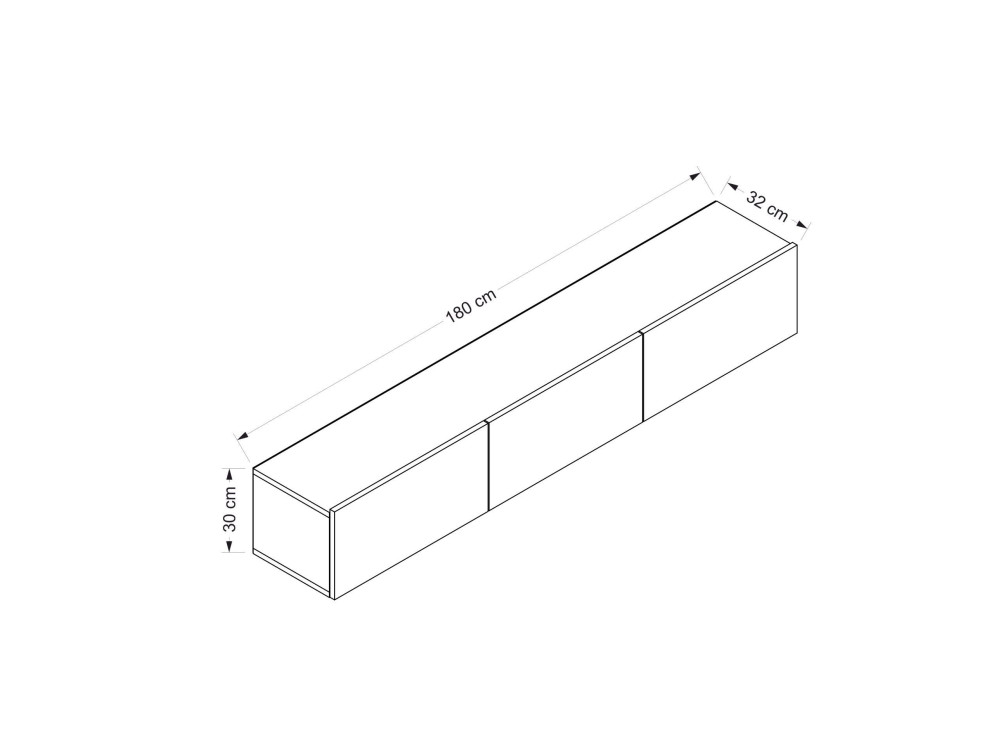 Móvel TV suspenso "Rigel" em madeira - 180 x 32 x 30 cm - Branco