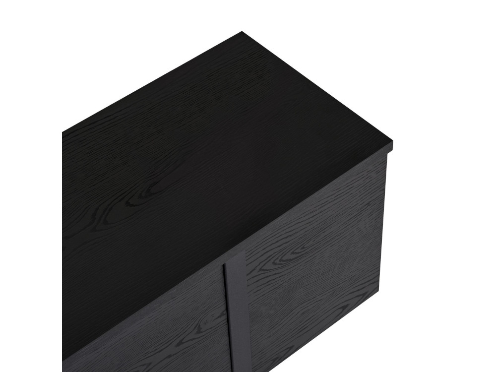 Suporte para televisor em madeira "Onera" - 180 x 30 x 50 cm - Preto / Madeira preta