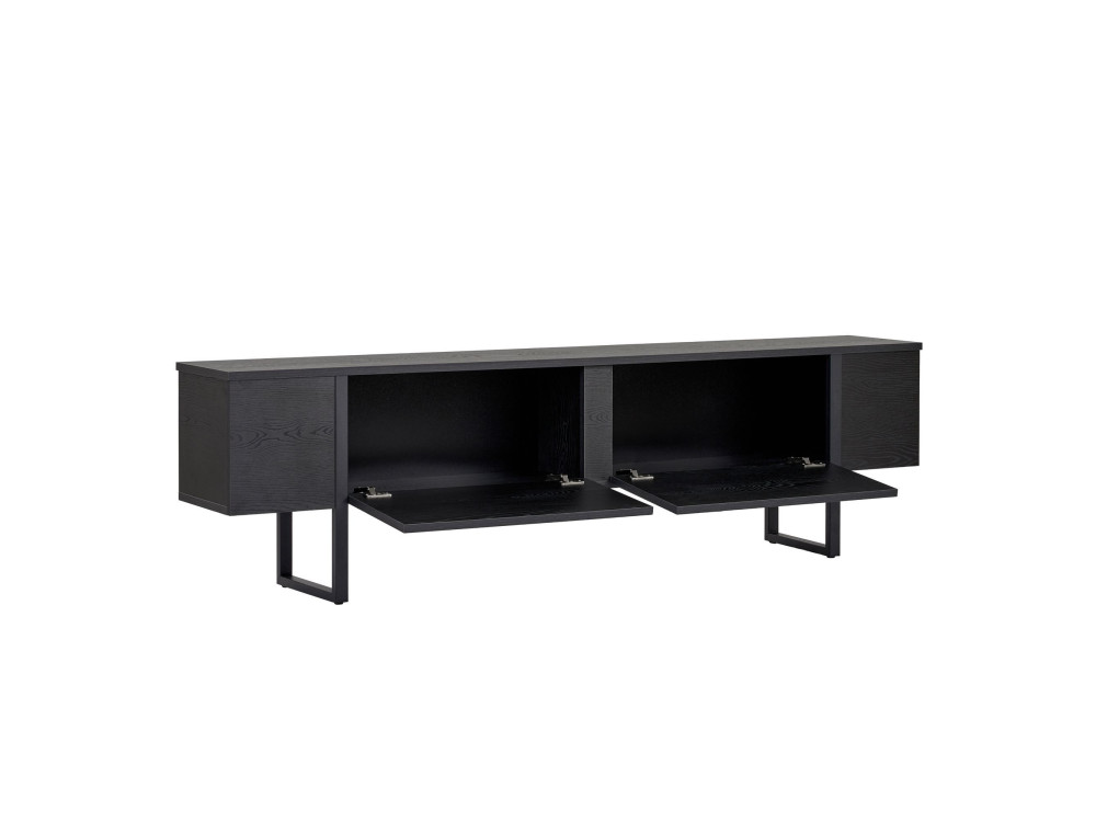 Suporte para televisor em madeira "Onera" - 180 x 30 x 50 cm - Preto / Madeira preta