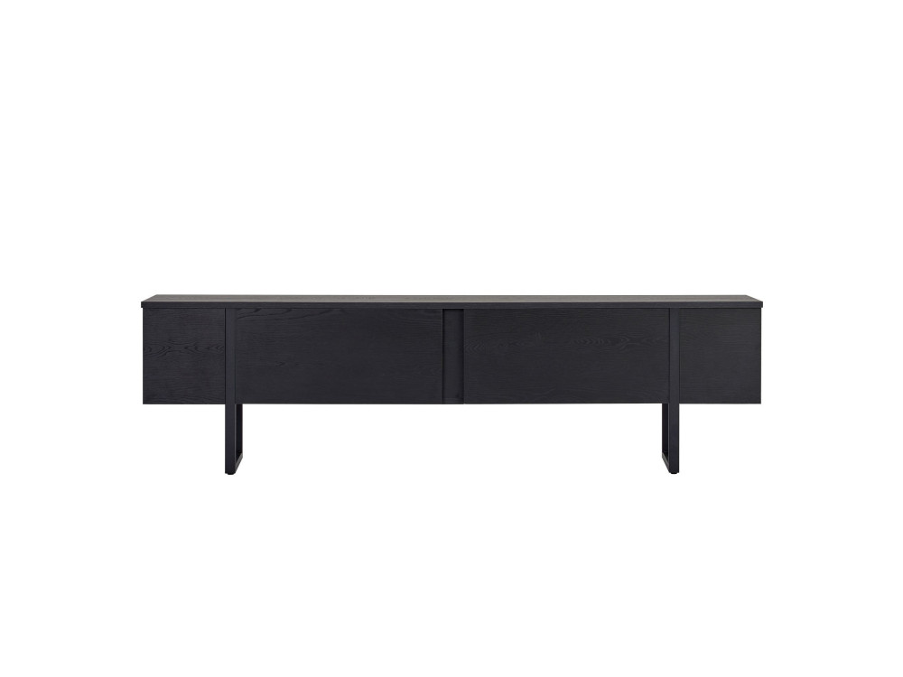 Suporte para televisor em madeira "Onera" - 180 x 30 x 50 cm - Preto / Madeira preta