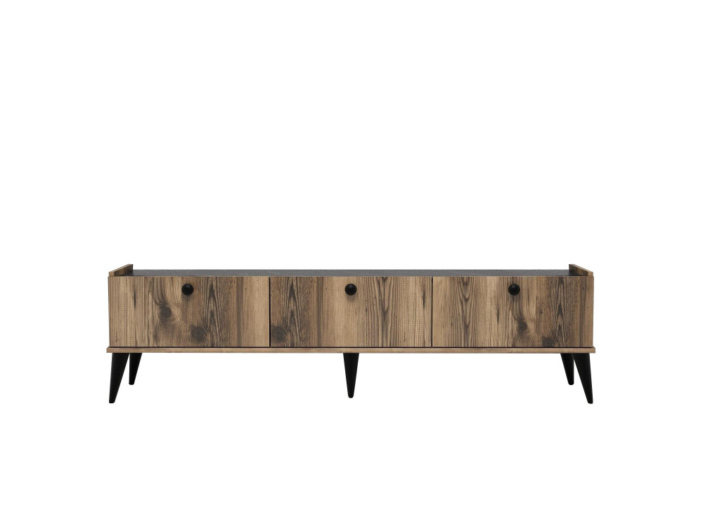 Mesa de TV em madeira "Lidya" - 180 x 35 x 49 cm - Castanho