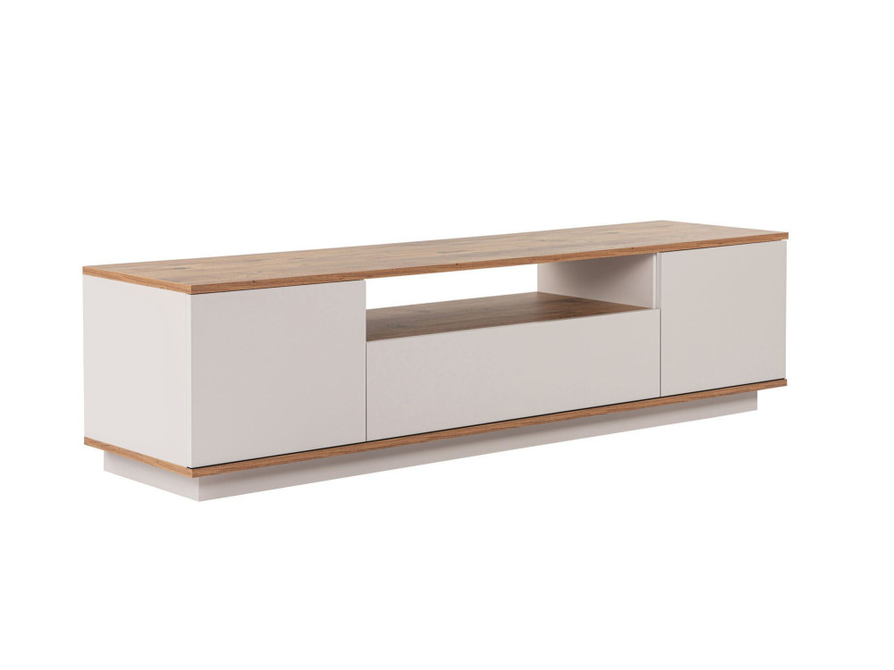 Suporte para televisor em madeira "Veramont" - 180 x 44 x 44 cm - Creme