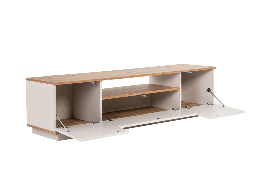 Suporte para televisor em madeira "Veramont" - 180 x 44 x 44 cm - Creme