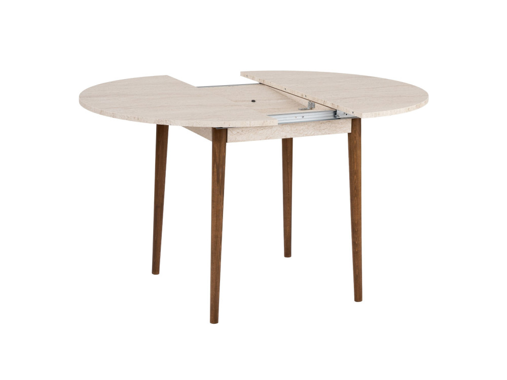 Mesa de jantar extensível de madeira "Viona" 100 x 100 x 75 cm - Travertino