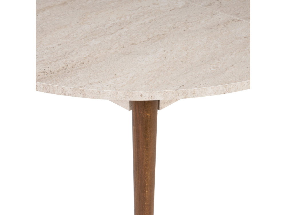 Mesa de jantar extensível de madeira "Viona" 100 x 100 x 75 cm - Travertino