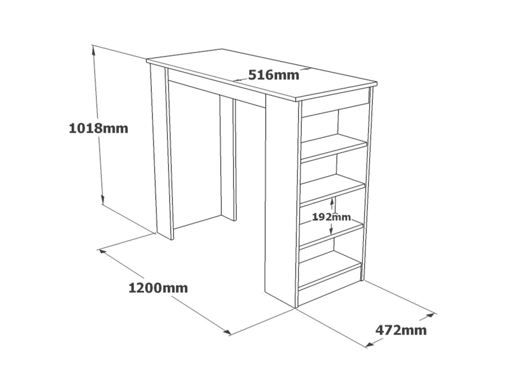 Mesa de jantar "Setup" em madeira - 120 x 52 x 102 cm - Castanho