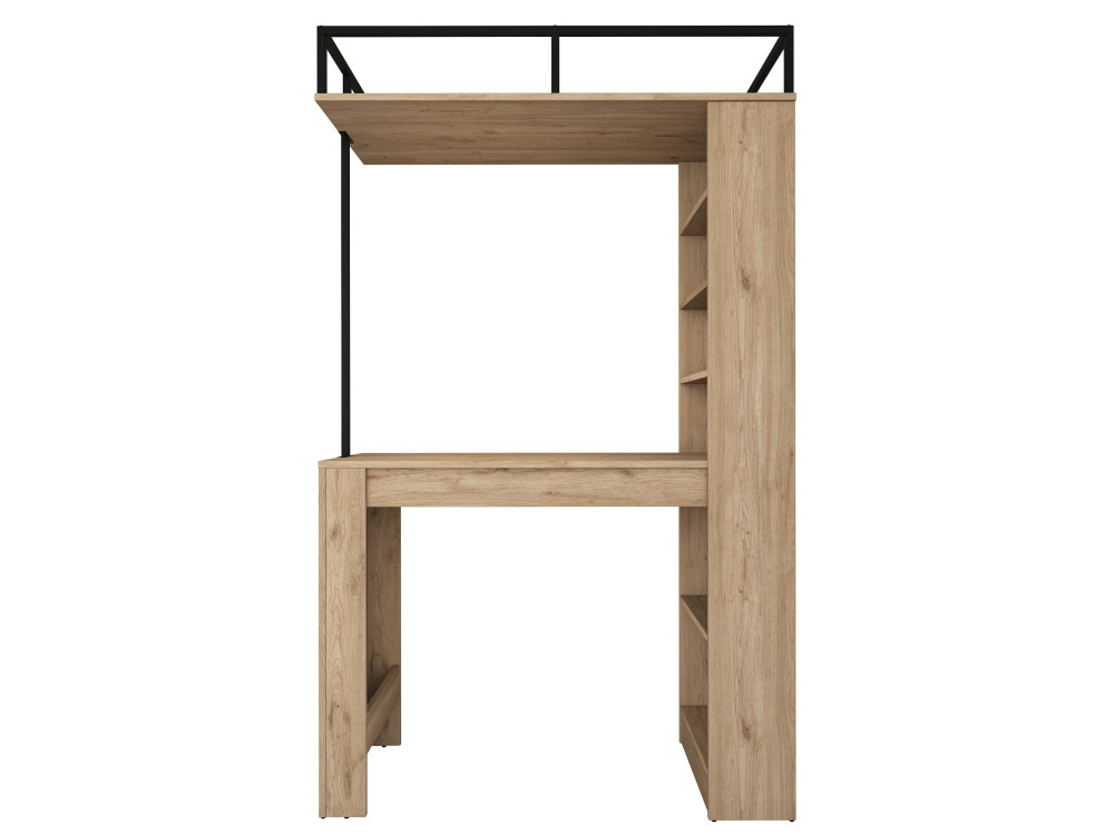 Mesa de jantar de madeira "Jacob" com prateleiras - 120 x 56 x 199 cm - Castanho