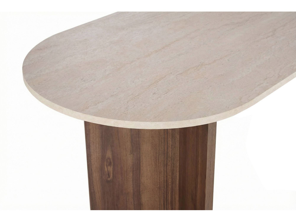 Mesa de jantar de madeira "Virella" - 120 x 120 x 75 cm - Travertino