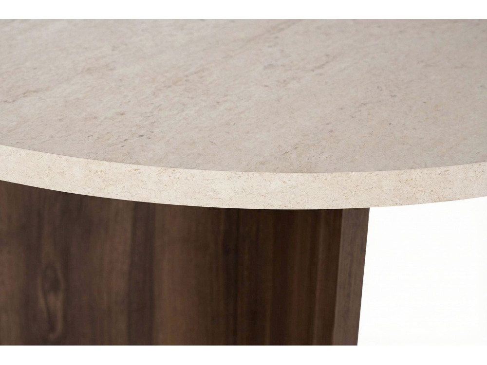 Mesa de jantar de madeira "Virella" - 120 x 120 x 75 cm - Travertino