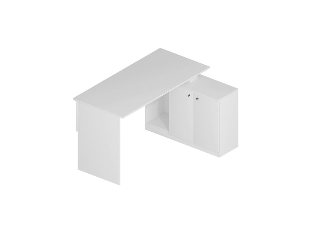 Secretária de madeira "Basak" - 130 x 60 x 74 cm - Branco
