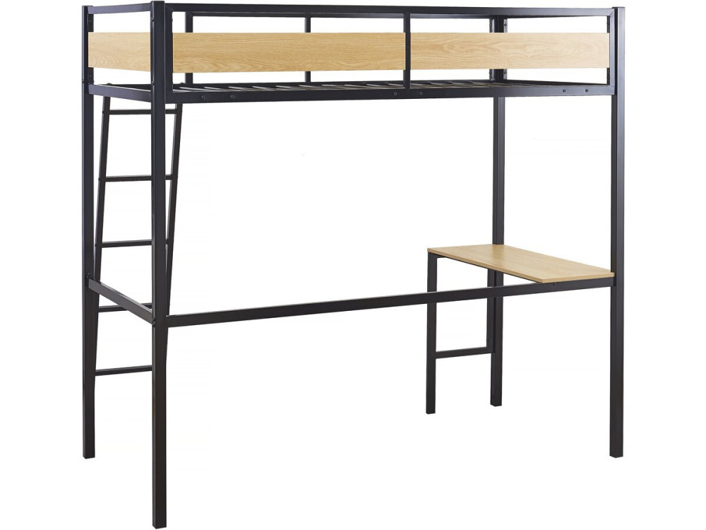 Cama mezanino “Ethan” com mesa - 90 x 190 cm - Preto