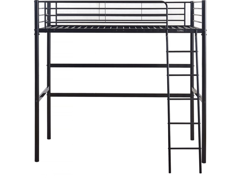 Cama alta de metal "Alora" - 90 x 190 cm - Preto