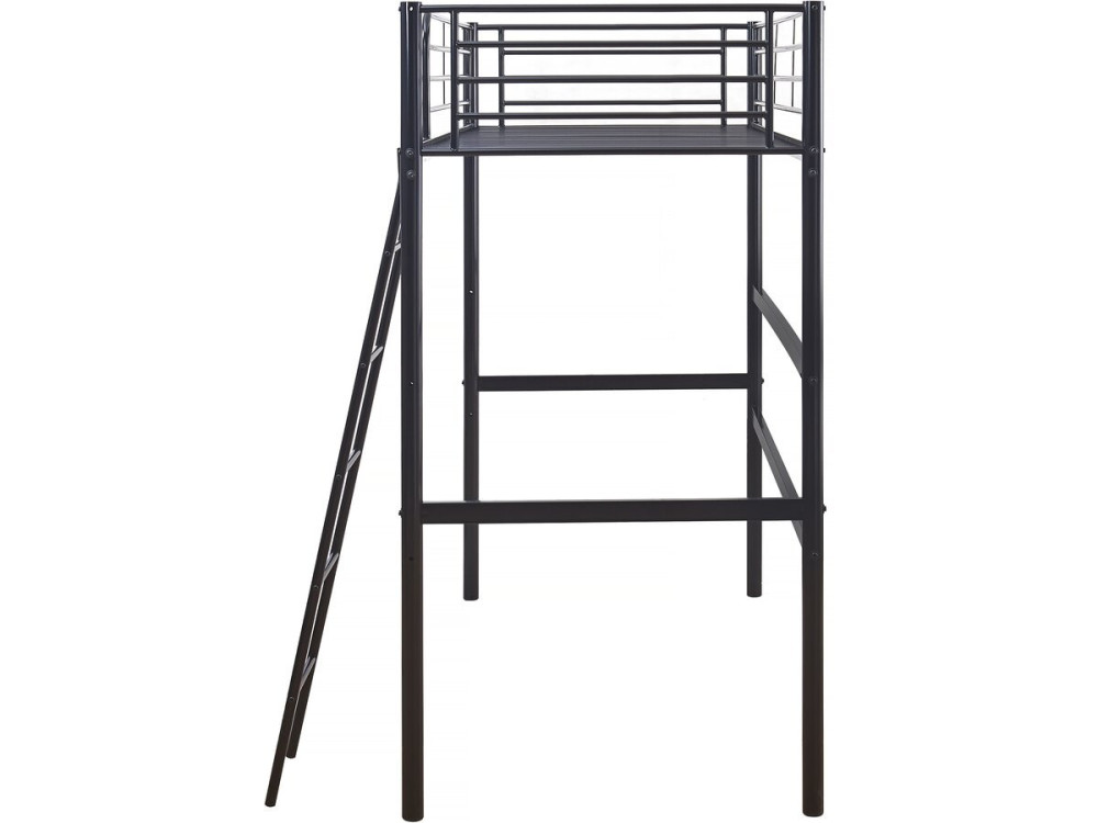 Cama alta de metal "Alora" - 90 x 190 cm - Preto