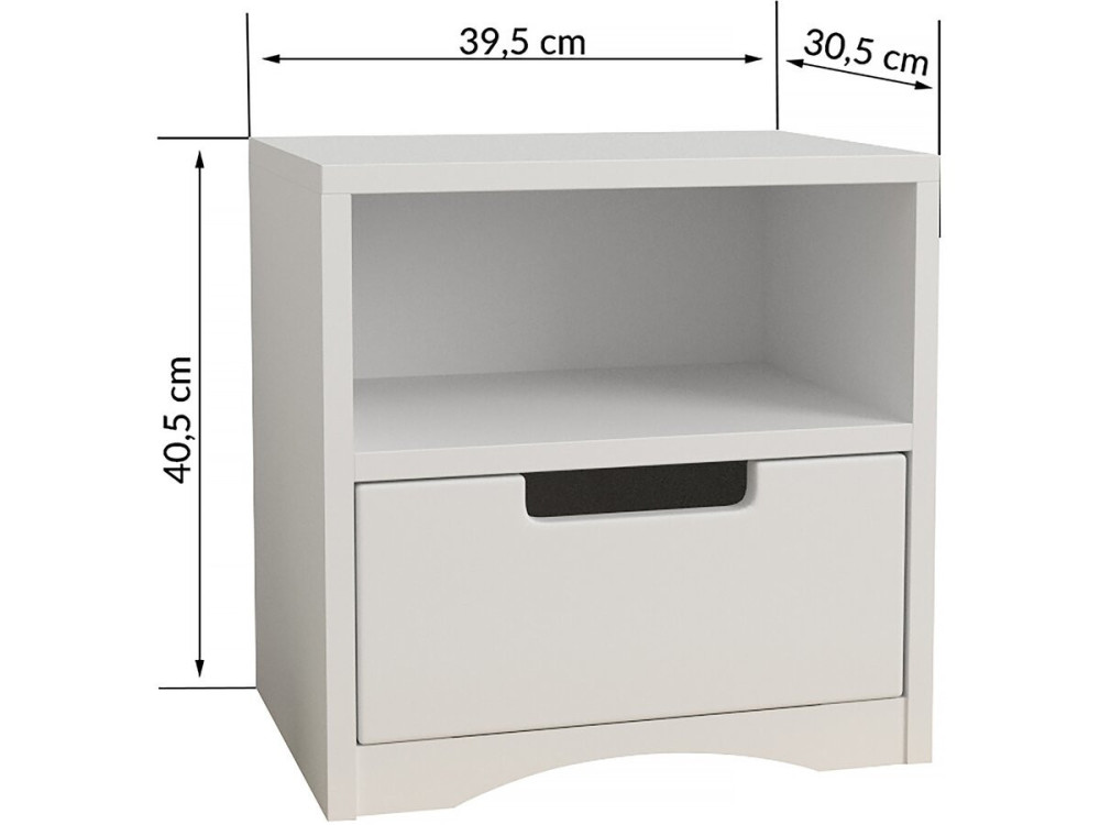 Mesa de cabeceira para crianças "Classic" -40,5 x 39,5 x 30,5 cm- Branco