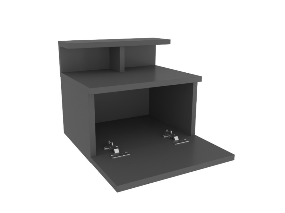Mesa de cabeceira de parede em madeira "Alice" - 40 x 32 x 35 cm - Cinzento antracite