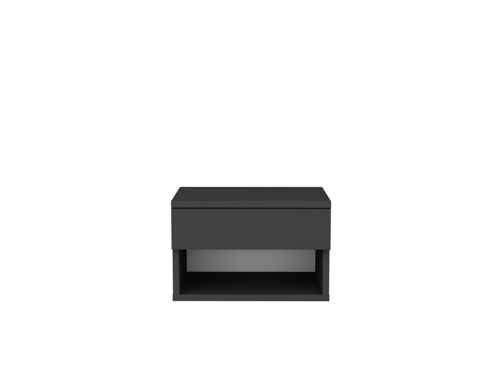Mesa de cabeceira de madeira "Jamot" - 45 x 29 x 32 cm - Cinzento antracite