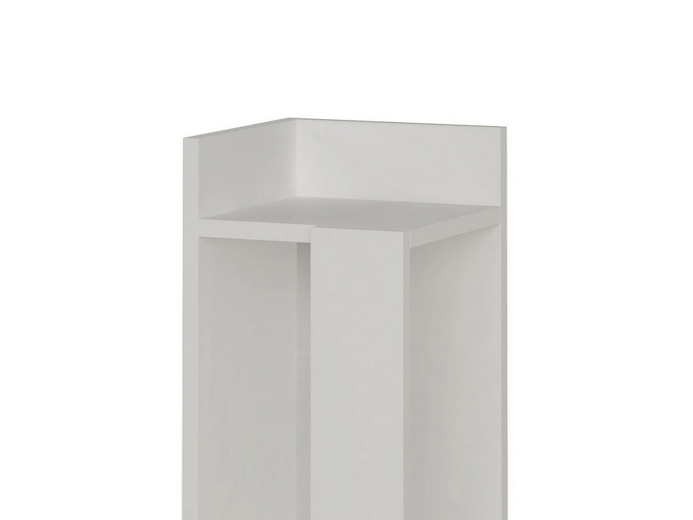 Mesa de cabeceira de madeira "Elos Left" - 25 x 27 x 60 cm - Branco