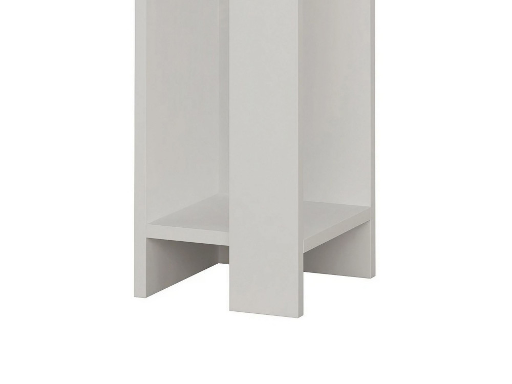 Mesa de cabeceira de madeira "Elos Left" - 25 x 27 x 60 cm - Branco