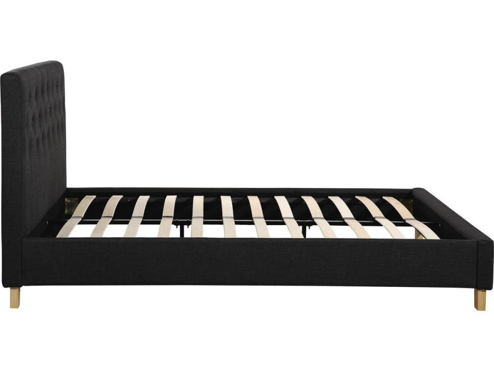 Cama de casal "Emmy" - 140 x 190 cm - Cinza