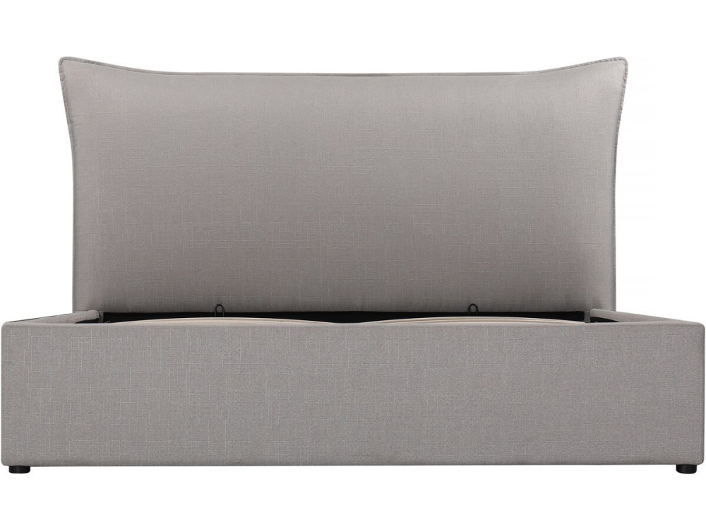 Cama dupla com arrumação "Megeve" 140 x 200 cm - Cinzento