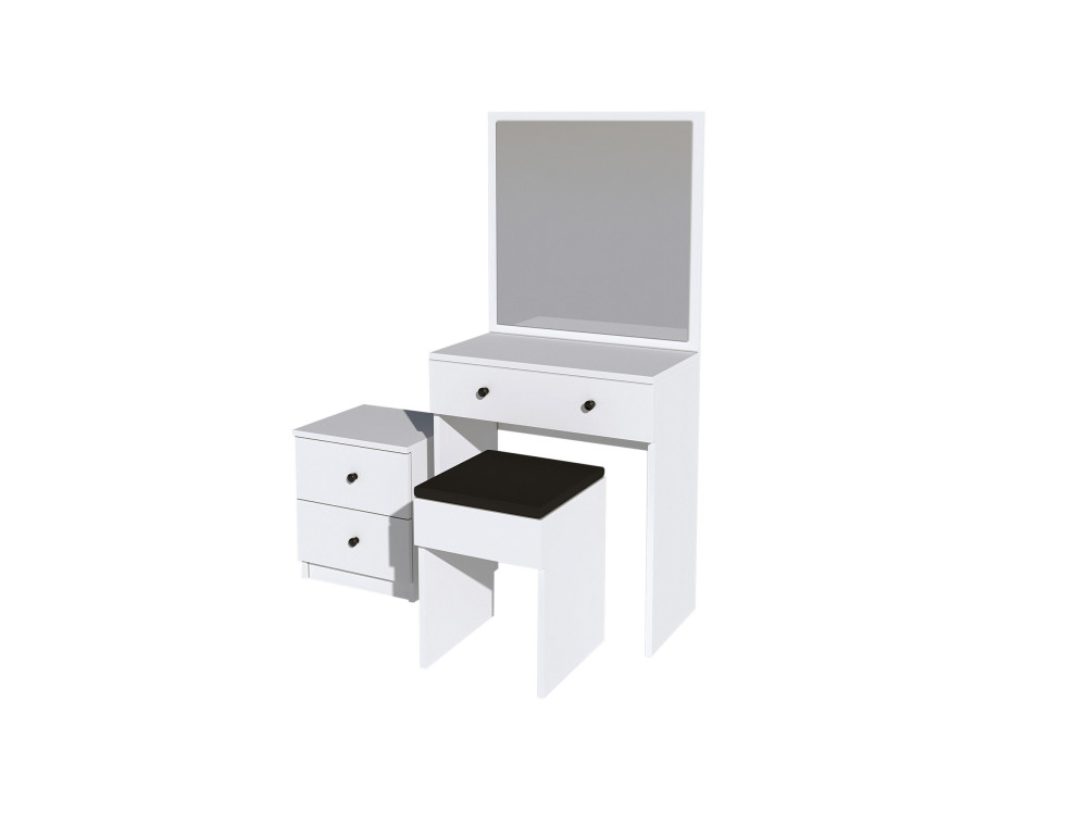 Conjunto de toucador de madeira "Nice" - 65 x 35 x 139 cm - Branco