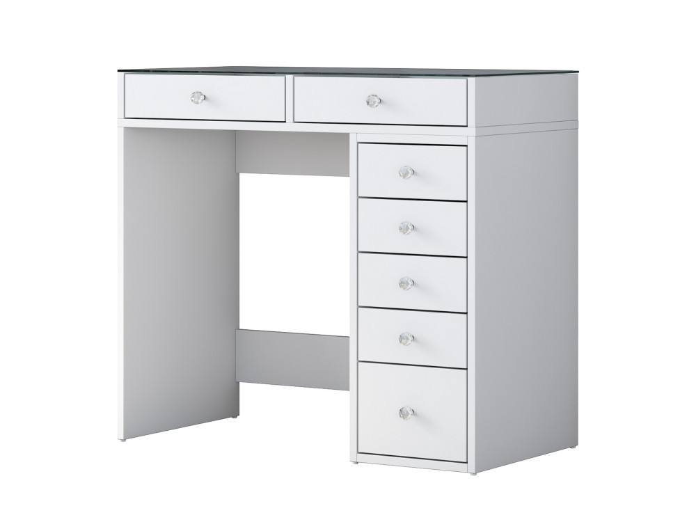 Toucador "Soma" com gavetas embutidas em madeira - 90 x 44 x 80 cm - Branco