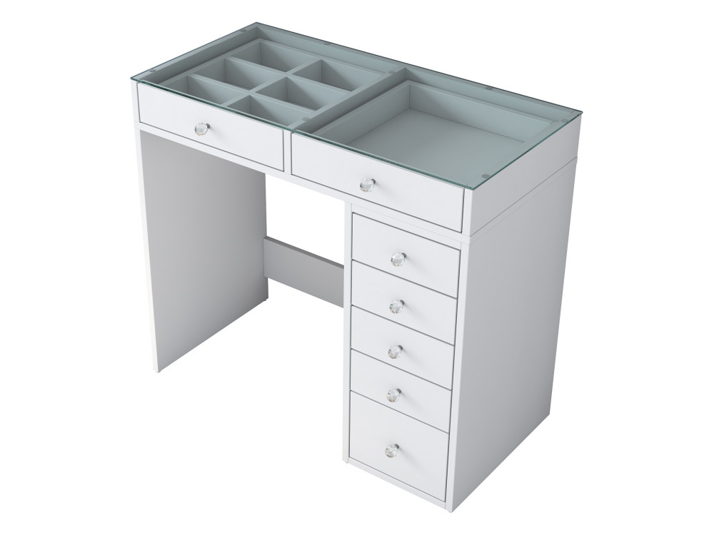 Toucador "Soma" com gavetas embutidas em madeira - 90 x 44 x 80 cm - Branco