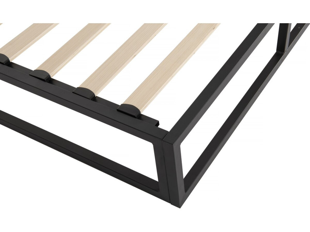 Estrutura de cama metálica 140 x 190 cm - Preto