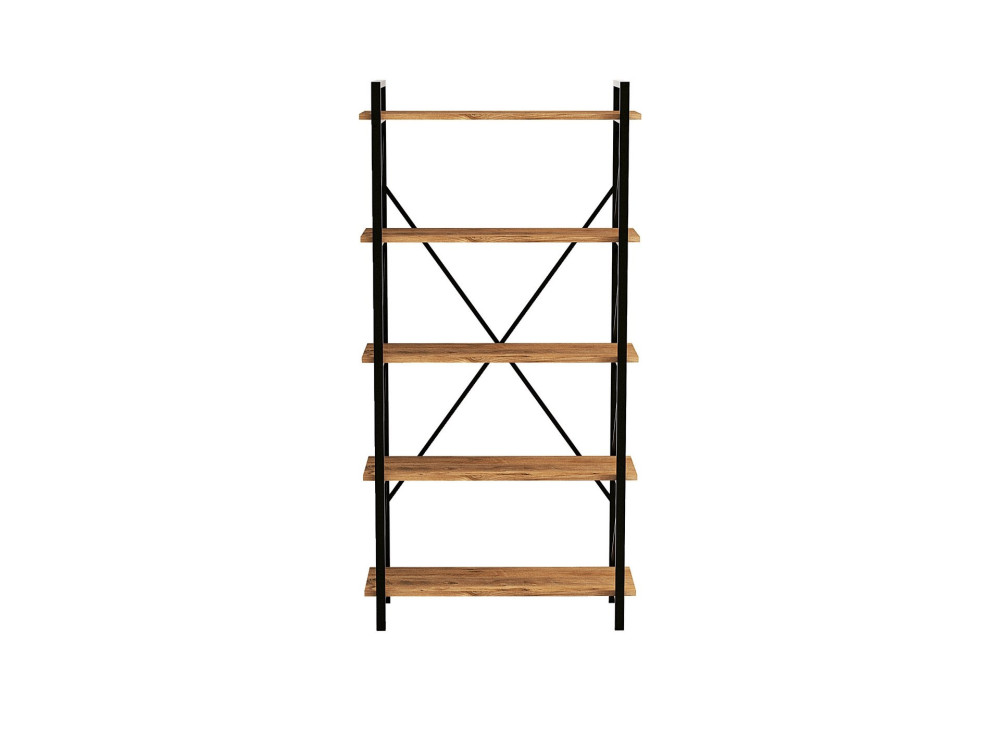 Estante de madeira "Nero" - 90 x 33 x 180 cm - Atlantic PineBlack