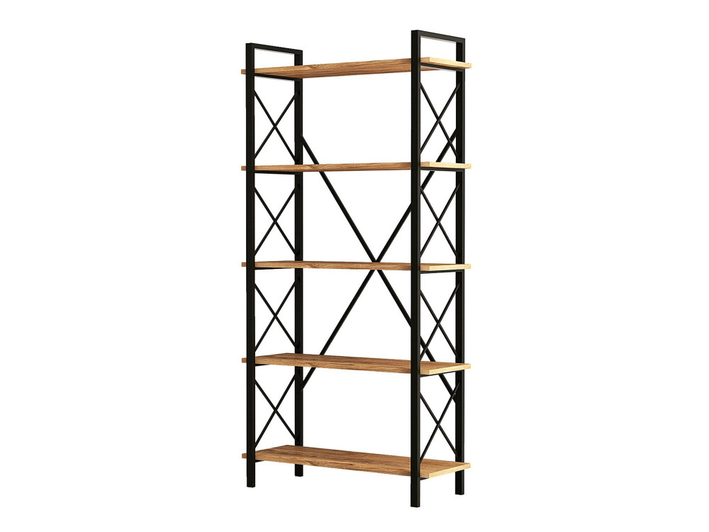Estante de madeira "Nero" - 90 x 33 x 180 cm - Atlantic PineBlack