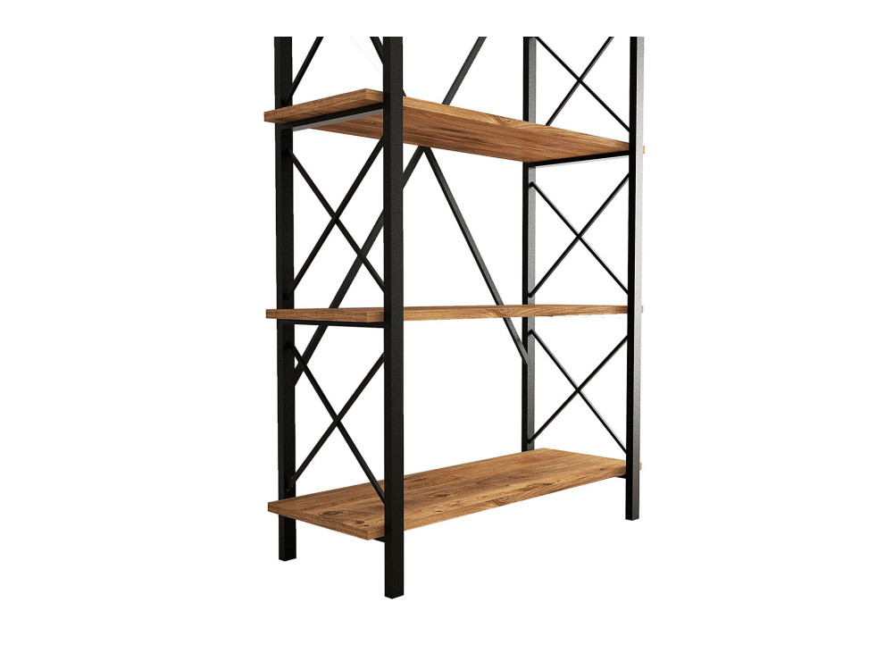 Estante de madeira "Nero" - 90 x 33 x 180 cm - Atlantic PineBlack