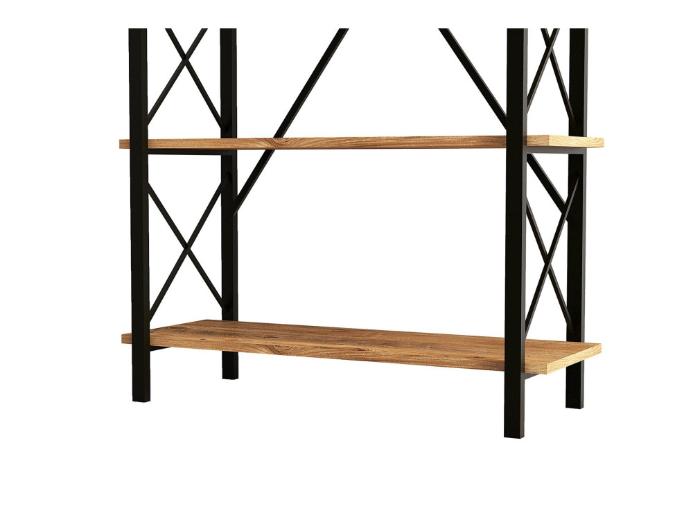 Estante de madeira "Nero" - 90 x 33 x 180 cm - Atlantic PineBlack
