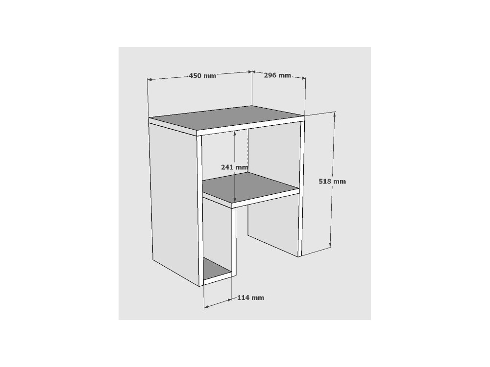 Mesa de apoio em madeira "Yepa" - 45 x 29 x 51 cm - Carvalho safira