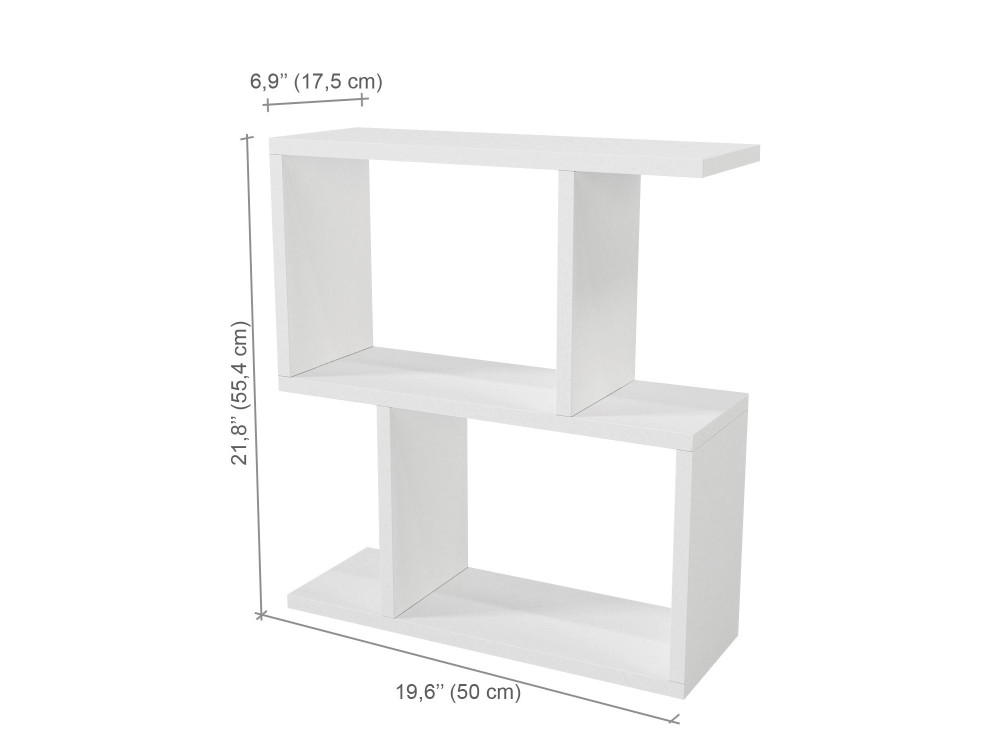 Mesa de apoio de madeira "Karinus" - 50 x 17 x 55 cm - Branco