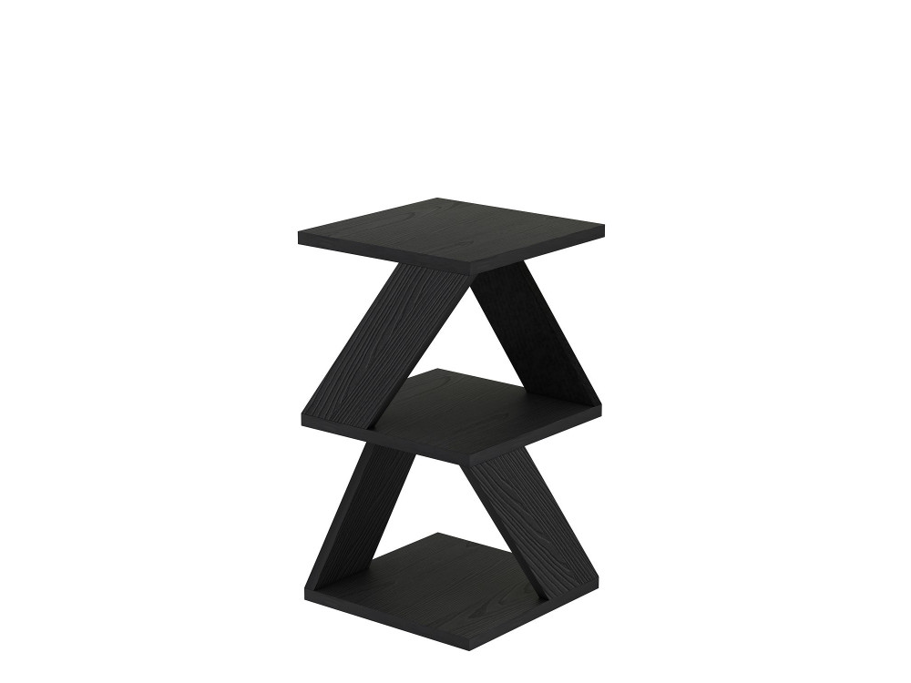 Mesa de apoio de madeira "Albeni" - 30 x 30 x 54 cm - Preto